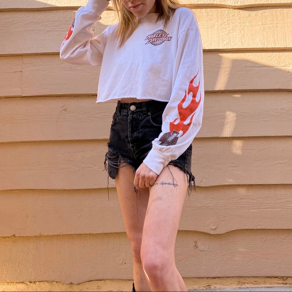 2016 Harley Davidson Long Sleeve Crop Top